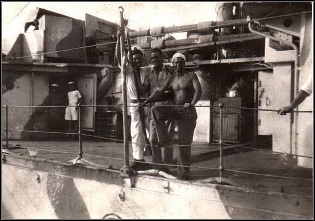 William Tough (Right) with other shipmates E2